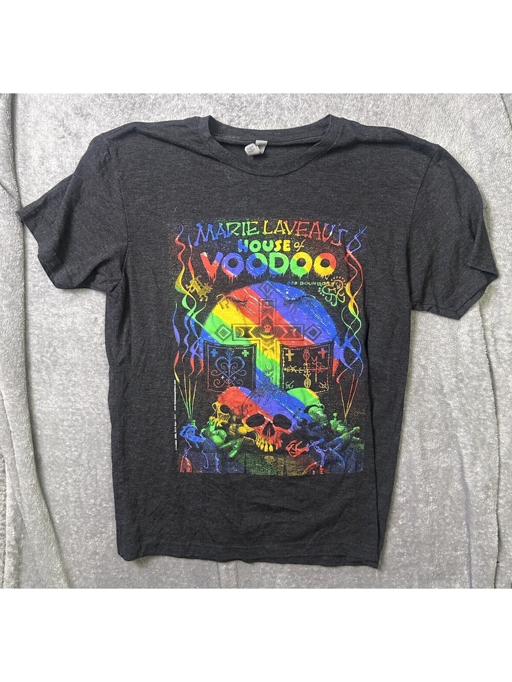 Marie Laveau House of Voodoo T Shirt Medium New Orleans Bourbon St Skull Tee